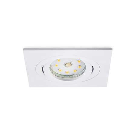 Halogen-Einbauleuchte GU10 MR16 OH28 quadratisch beweglich mattweiß Kobi