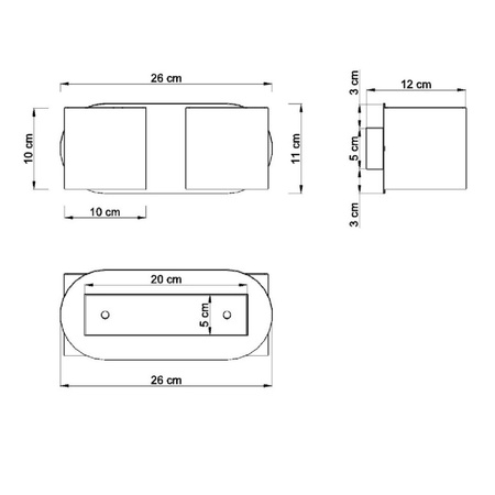 LED ORBIS Wandleuchte 2xG9Wandleuchte Oben Unten Grau SOLLUX