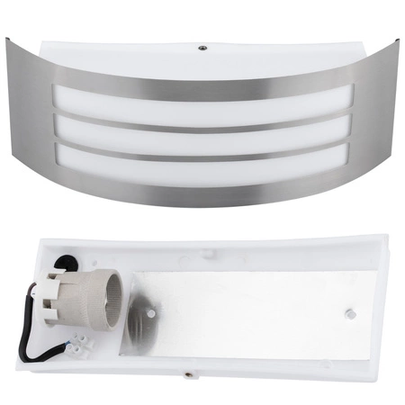 Gartenwandleuchte Erhöhung Außenleuchte E27 INOX IP44 DORIS