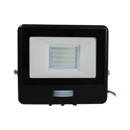 LED Fluter 20W 1510lm 3000K IP65 Schwarz mit Bewegungssensor und CUT-OFF-Funktion Samsung Chip VT-128S-1-B V-TAC