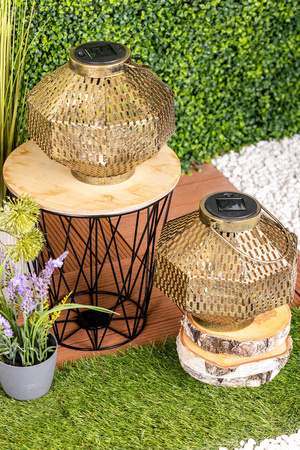 LED-Solarlampe Laterne Garten Glühfaden LATERNE hängend Metall Kupfer