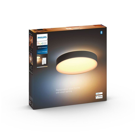 LED Decke Plafond Enrave Schwarz 33.5W 42.5cm CCT PHILIPS HUE Bluetooth + Dimmschalter