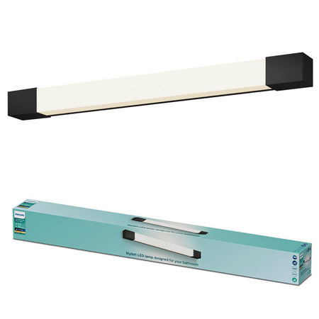 LED Spiegelbeleuchtung 10W 1500lm 2700K 62cm IP44 Schwarz Rover Philips