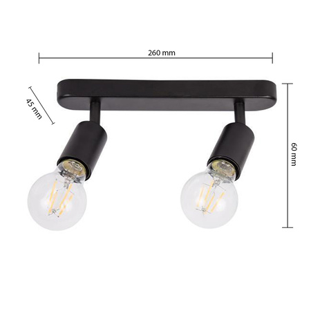 Spot Tuba Deckenleuchte Reflektor Halogenfassung 2x E27 Moving Black Eos Masterled