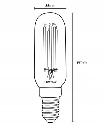 6x LED Lampen E14, LED Kühlschranklampe T25 4W = 40W 440lm 3000K warm Glühfaden LUMILED