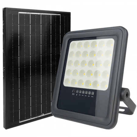 LED-Flutlicht Solar 100W 900lm 4000lm Neutral IP65 mit Dämmerungssensor + Ecolight Fernbedienung