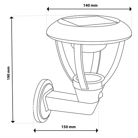 Solar-Gartenwandleuchte Elevation LED-Wandleuchte mit Bewegungs- und Dämmerungssensor 4000K IP44