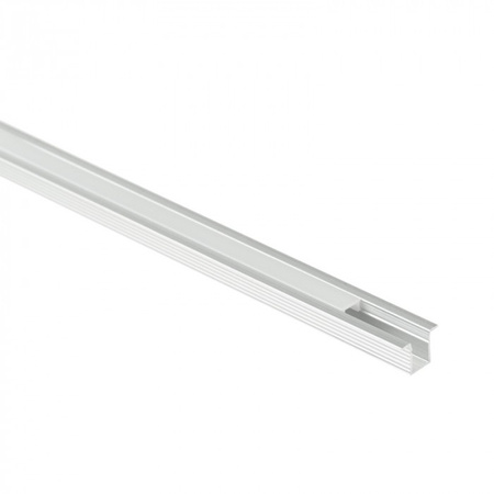LED-Einbauprofil aus eloxiertem Aluminium 2m mit milchigem Lampenschirm für LED-Streifen + Kappen Ecolight PW Serie