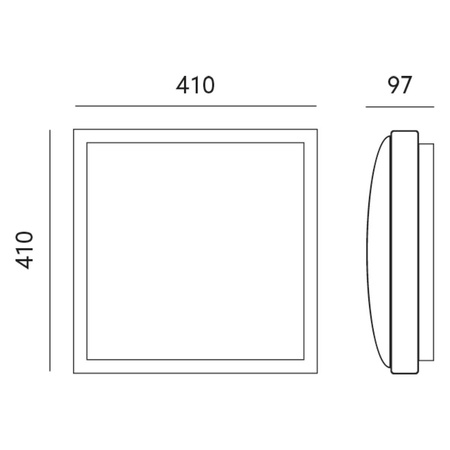 Plafond LED-Deckenleuchte SAMIRA B 2x E27 41cm IP20 Schwarz KOBI