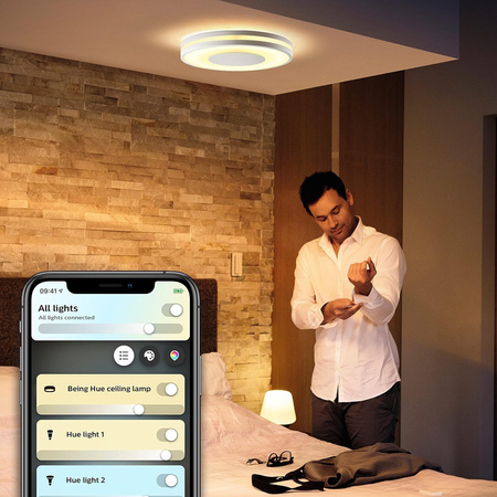LED BEING Decke Plafond Weiß 22.5W CCT PHILIPS HUE Bluetooth Zigbee + Dimmschalter