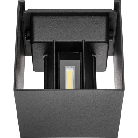 Wandleuchte Außen 2x 3W, Garten-Wandleuchte 4000K nach oben und unten verstellbar Schwarz PICEA LUMILED