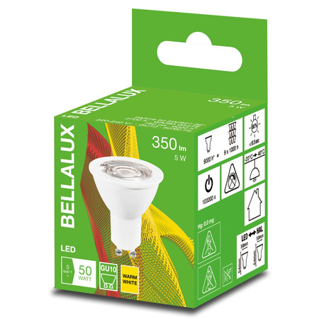 LED-Lampe GU10 4,5W = 50W 350lm 2700K Warm 36° BELLALUX