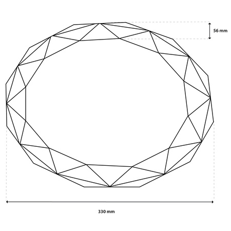 LED Plafond Aufbaumontage 18W IP44 Rund GLORY 2 Diamant 33cm LUMILED
