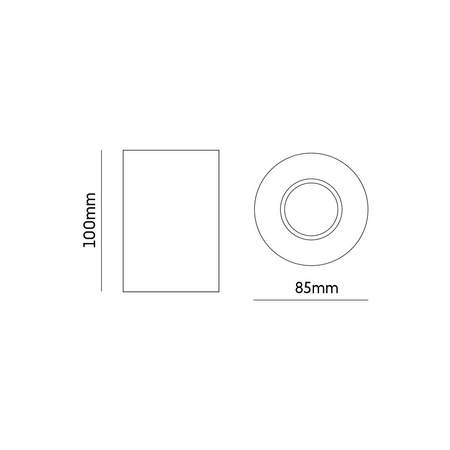 Aufputz-Halogenleuchte Aluminium SPOT TUBA für LED GU10 Schwarz - Gold