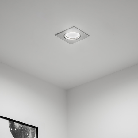 Halogen-Einbauleuchte Bewegliches Quadrat PICTOR Chromblech MR16 GU10 LUMILED