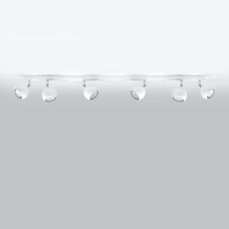 Anbauleuchte OCULARE 6L 6xGU10 Reflektor Halogen Moving Strip Minimalist weiß SOLLUX
