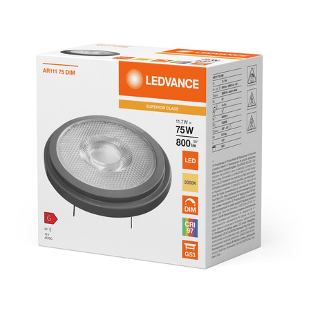 LED Lampen AR111 G53 11.7W = 75W 800lm 3000K Warmweiß 12V DIMMABLE LEDVANCE