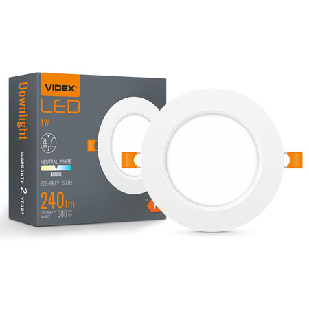 LED-Einbaudownlight 240lm 4000k 4W VIDEX