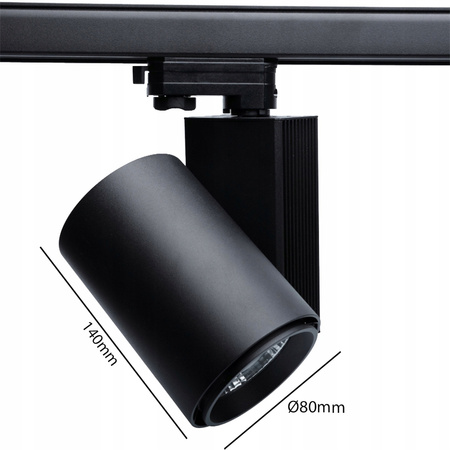 LED-Schienenleuchte 30W 4000K für 3-Phasen-Schienen Schwarz