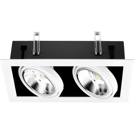 Einbaustrahler 2x GU10, ES111 Einbauspot HALOGEN Rechteck beweglich Weiß CANIS LUMILED