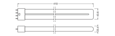 LED-Leuchtstofflampe 2G11 17W = 36W 2100lm 3000K Warm Dimmbar 140° Dulux Ledvance