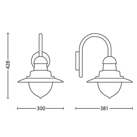 RAINDROP E27 Außenwandleuchte IP44 Anthrazit PHILIPS