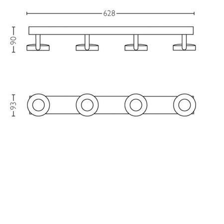 LED Deckenleuchte 4x 4.5W 2700K Dimmbar CLOCKWORK Moving White PHILIPS