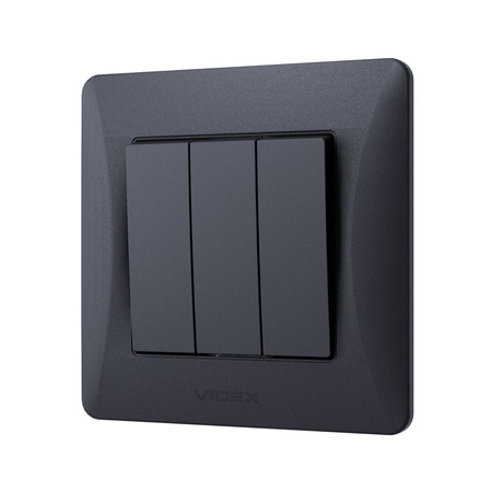 3-Wege-Schalter 10A Aufputz Schwarz BINERA VIDEX