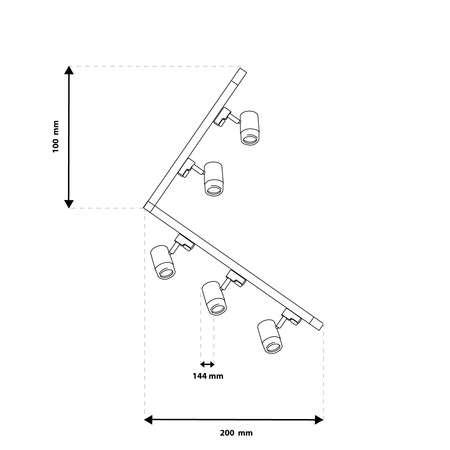 Rail Kit Schiene 3m + 5x GU10 LED Strahler Schwarz