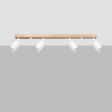 VERDO 4 4xGU10 Weiß Holz Modern SOLLUX Deckenleuchte