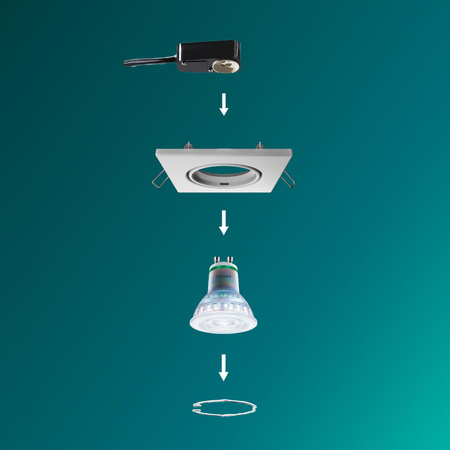 LED GU10 Einbauleuchte Aluminium Quadratisch Weiß Peridot Philips