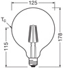 LED Lampen G125 E27 4W = 40W 470lm 2700K Warmweiß FILAMENT LEDVANCE