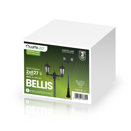 Gartenleuchte E27, Dekorative Außenlaterne 200cm BELLIS LUMILED