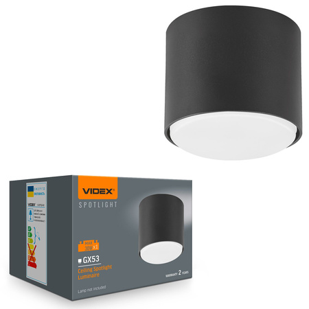 Leuchte Aufbauleuchte SPOT 1x GX53 Schwarz Videx