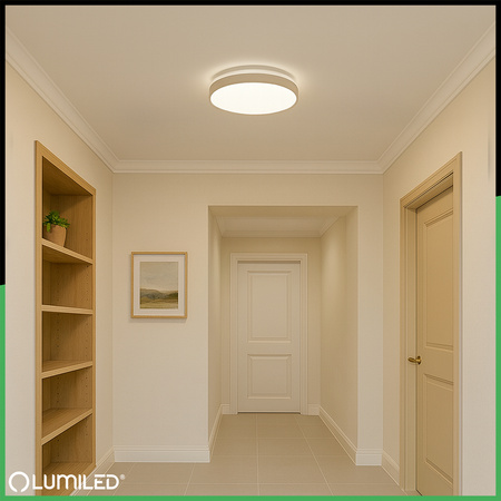 LED-Deckenleuchte Aufbaumontage 36W 4000K CELIS Rund IP44 Weiß Ring ALS LUMILED