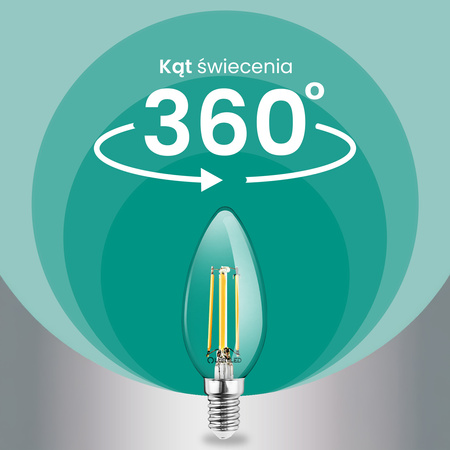 10x LED-Glühbirne E14 Kerze B35 2.2W 470lm = 40W 2700K Warm 360° Filament CLASS A LUMILED