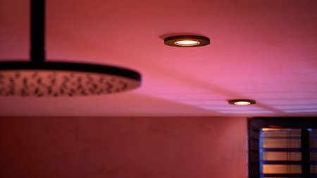 LED Xamento 3x 4.2W IP44 CCT RGB Circular Schwarz PHILIPS HUE Bluetooth Badeinbauleuchte