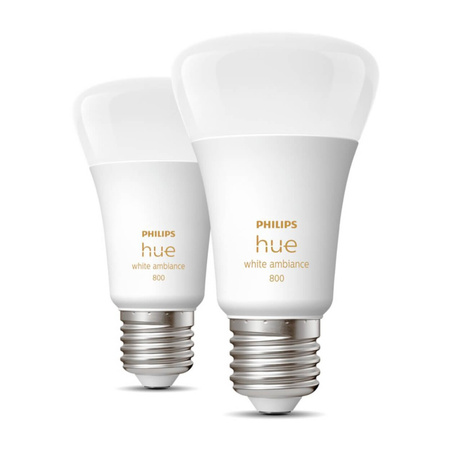 2PAK LED-Glühbirne E27 A60 6W CCT PHILIPS HUE White & Ambiance Bluetooth Zigbee