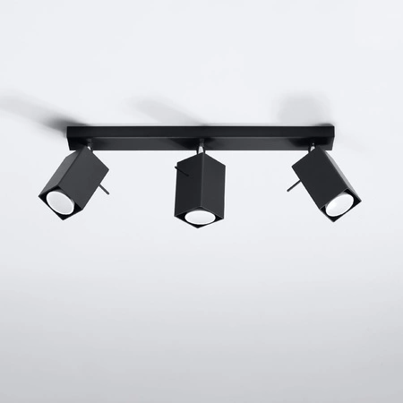Anbauleuchte MERIDA 3 3xGU10 Reflektor Halogen Beweglich Minimalistisch Schwarz SOLLUX