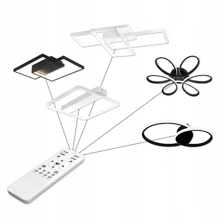 Deckenleuchte LED-Kronleuchter 126W CCT GALAXIS HYDRA Schwarz + Controller Fernbedienung