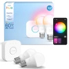 3x LED-Glühbirne E27 A60 8W = 60W 806lm 2200-6500K CCT + RGB SMART Smart Bluetooth ZigBee Weiß und Farbe Ambiance + Bridge Bridge Philips HUE Starter Kit