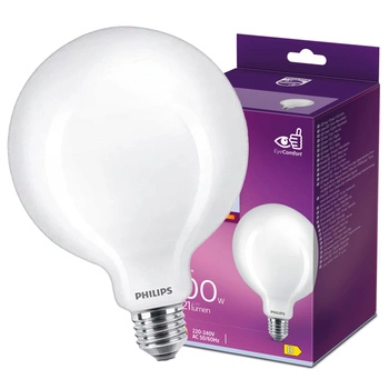 Globe E27 G120 LED Lampen 10,5 W = 100 W, 1521 lm, 4000 K, neutrales Filament, milchig, PHILIPS