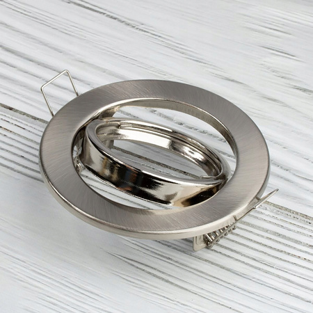 Einbaustrahler GU10, MR16 Einbauspot HALOGEN Runde beweglich Satin Blech AURELI LUMILED