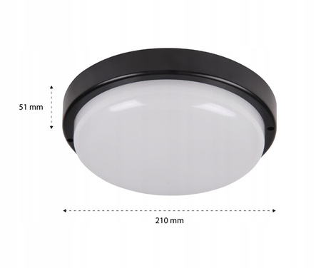 Plafond LED-Deckenleuchte 18W 2700K Neutral 120° mit Bewegungssensor Schwarz IP54 Max Masterled