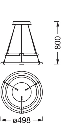 Dekorative LED 21W 2400lm 3000K Warm Dimmbar Hängende Deckenlampe Grau Dekor Ledvance