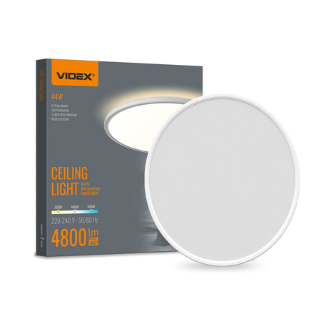 Plafond LED-Außenleuchte 44W 4800lm CCT 140° Weiß Anbauleuchte IP54 Videx