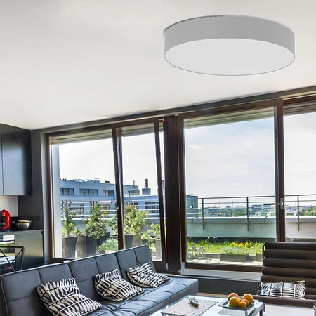 Deckenleuchte Deckenaufbauleuchten RONDO WHITE Rund weiß 80cm 15W 6xE27 2443 TK Lighting