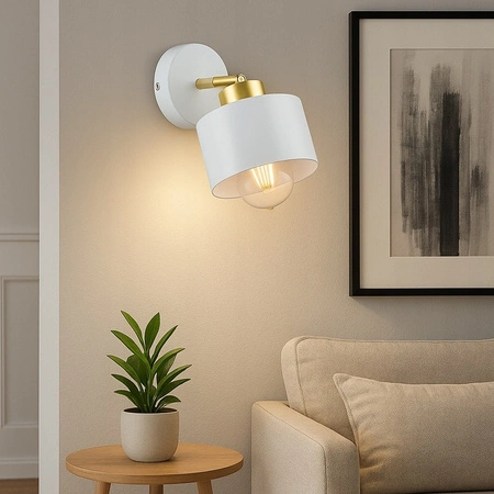 Wandleuchte Spotlight Wandleuchte E27 Moving White Gold Elza Masterled