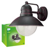 Gartenlampe LED Elevation Wandleuchte DAMASCUS myGarden E27 IP44 Laterne für Down Brown PHILIPS