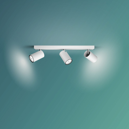 KOSIPO Deckenleuchte Reflektor Leuchte 3x GU10 Weiß Moving PHILIPS